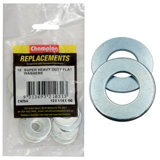 H/D Washer 1/2x1-1/4x3.2mm Zinc Pk15