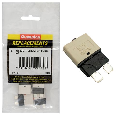 Champion Circuit Breaker Fuse 25AMP Pk5