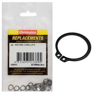 Champion Kit External Circlips 8mm Pk20