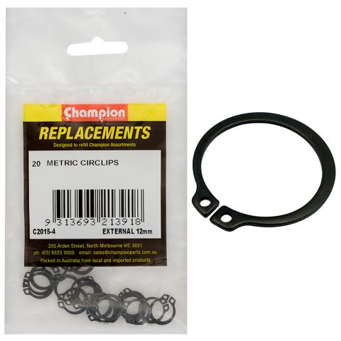 Champion Kit External Circlips 12mm Pk20