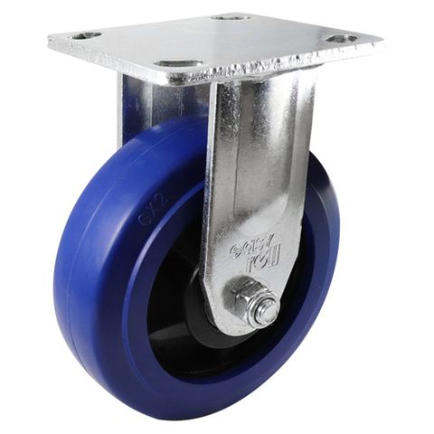 Castor 150mm Fixed Blue Rubber J2