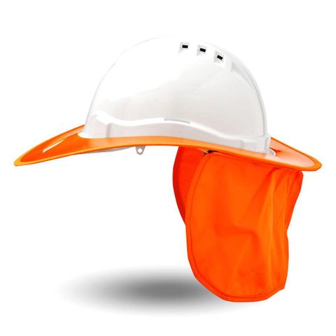 Hard Hat Brim with Neck Flap Orange