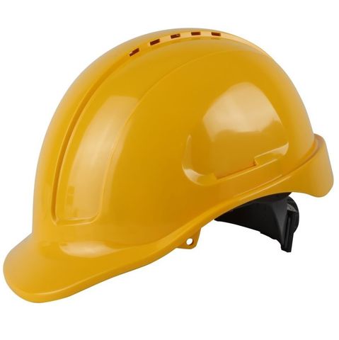 Hard Hat Vented Yellow Sliplock Hardness