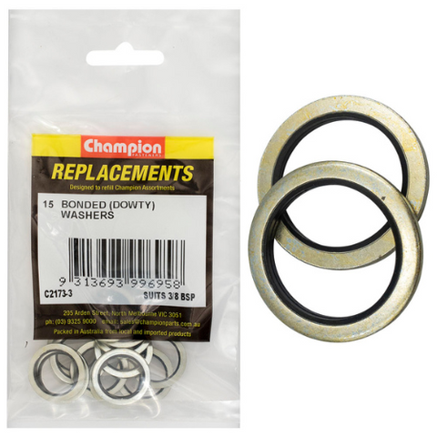 Champion Kit Dowty Washers 3/8 BSP Pk15