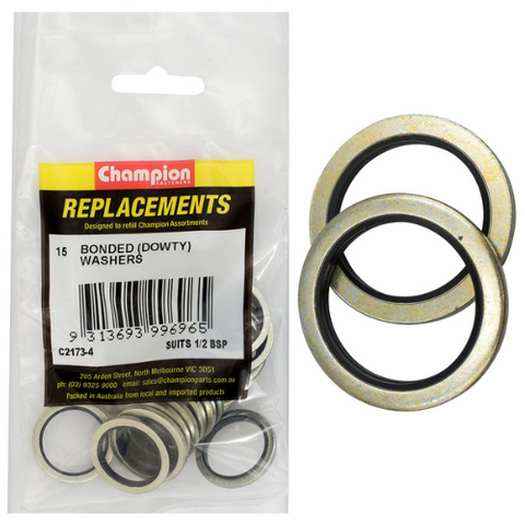 Champion Kit Dowty Washers 1/2 BSP Pk15