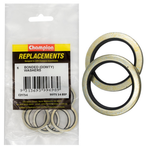 Champion Kit Dowty Washers 3/4 BSP Pk6