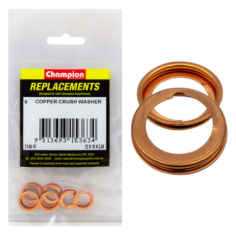 Washers Crush Seal Copper M12x18mm Pk6