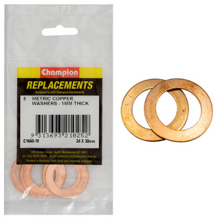 Washers Flat Copper M24x38x1.00mm Pk5