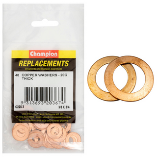 Washers Flat Copper 3/8x3/4 20g Pk40