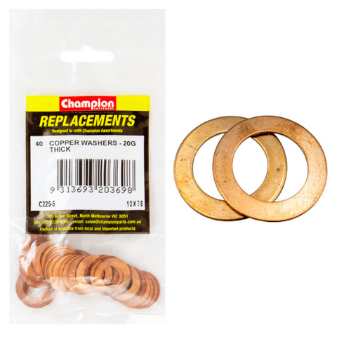 Washers Flat Copper 1/2x7/8 20g Pk40