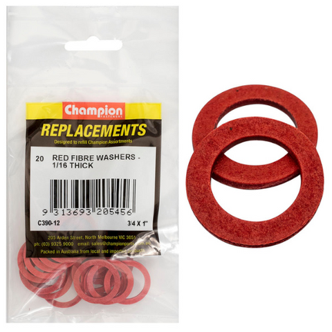 Washers Flat Fibre 3/4x1"x1/16 Pk20