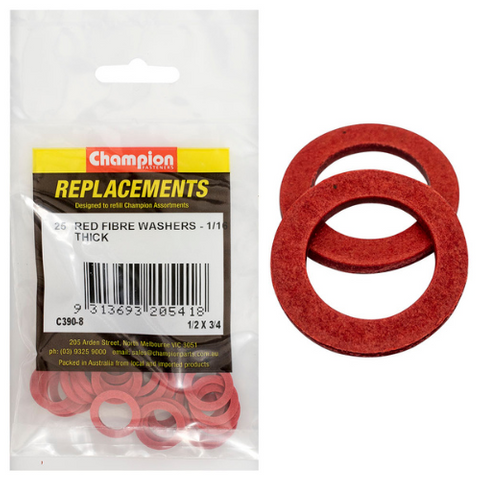 Washers Flat Fibre 1/2x3/4x1/16 Pk25