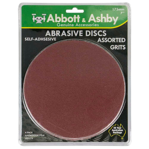 Disc Alum Oxide 175mm Assort Velcro Pk4