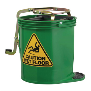 Mop Bucket 16L Green - Metal Wringer