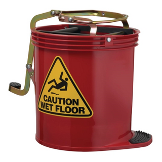 Mop Bucket 16L Red - Metal Wringer