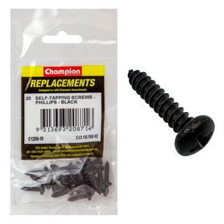 Self Tapp Screw Pan Phillip 4.8x19mm Blk