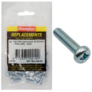 Machine Screws Pan Phillips M6x16mm Zinc