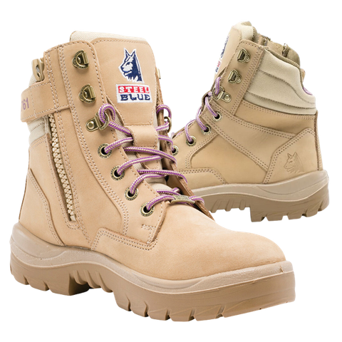 Steel Blue Boot Z/Side Ladies Sand 8.5