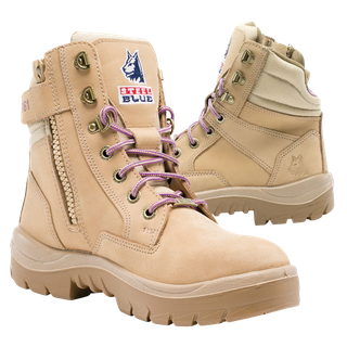 Steel Blue Boot Z/Side Ladies Sand 8.5