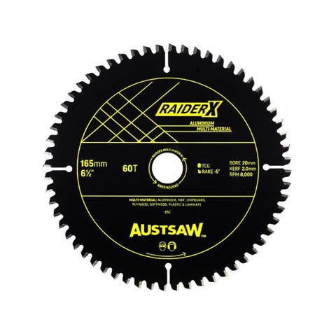 Austsaw RaiderX Multi 165mm x 20 x 60T