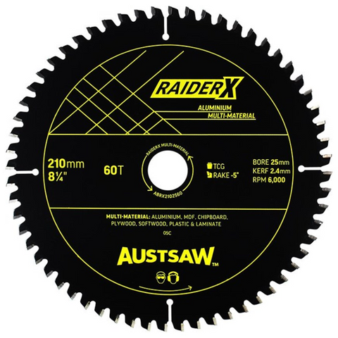 Austsaw RaiderX Multi 210mm x 25 x 60T