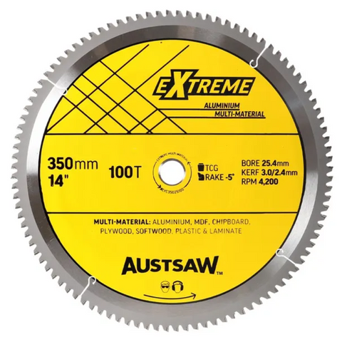 Austsaw Alumin Blade 350mm x 25.4 x 100T