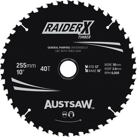 Timber Table Saw Blade 255mm 30 40T