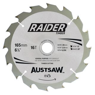 Timber Cutting Blade 165mm 20 Bore 16T
