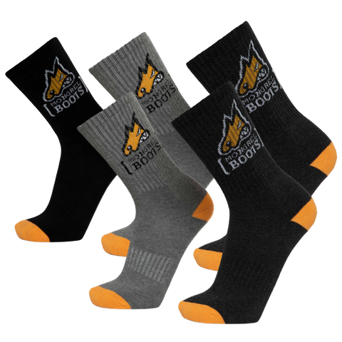 MONGREL Cotton Socks Mens Mixed 5-11 Pk5