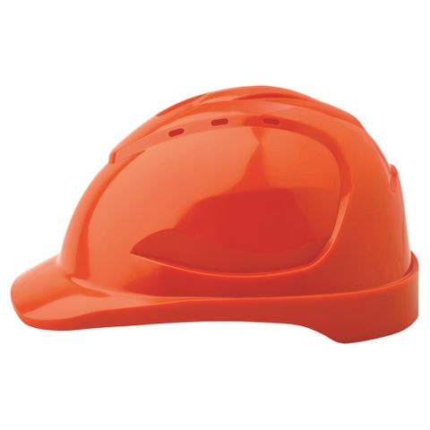 Hard Hat V9 Vented Pushlock Orange