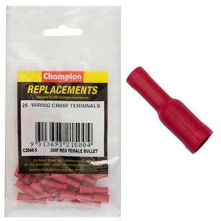 Crimp Terminals Bullet Female Red 4mm