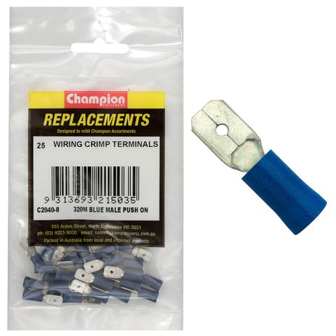 Crimp Terminals Blade Male Blue 6.3mm