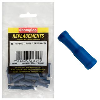 Crimp Terminals Bullet Female Blue 4mm