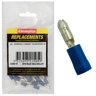 Crimp Terminals Bullet Male Blue 4mm
