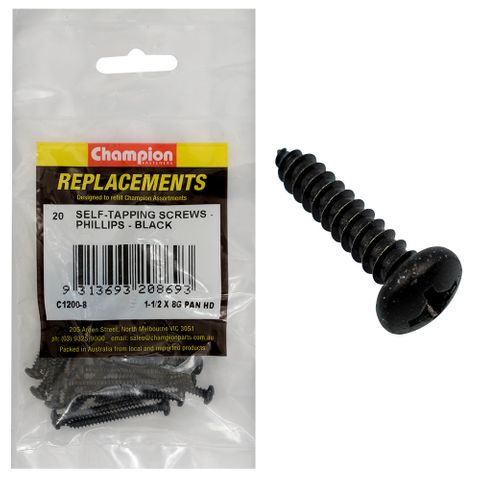 Self Tapp Screw Pan Phillip 4.2x38mm Blk