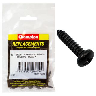 Self Tapp Screw Pan Phillip 4.8x13mm Blk