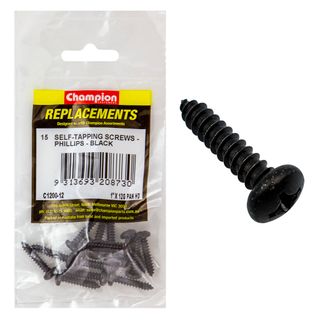 Self Tapp Screw Pan Phillip 5.5x25mm Blk