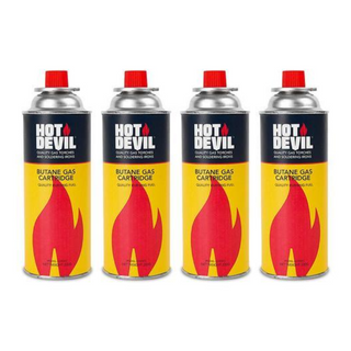 Hot Devil Butane Gas Cartridge 4 Pack