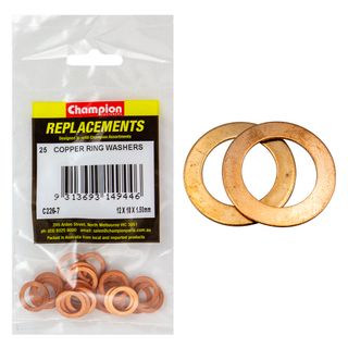 Washers Flat Copper M12x18x1.5mm Pk25