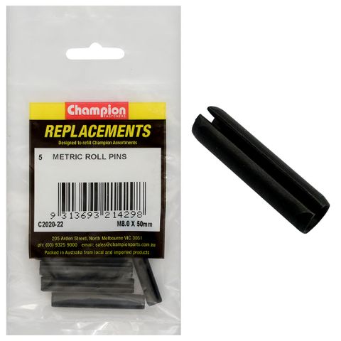 Champion Kit Roll Pins M8 x 50mm Pk5