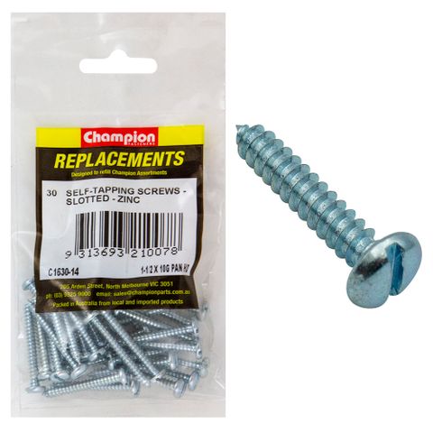 Self Tapp Screws Pan Slot 4.8x38mm Zinc