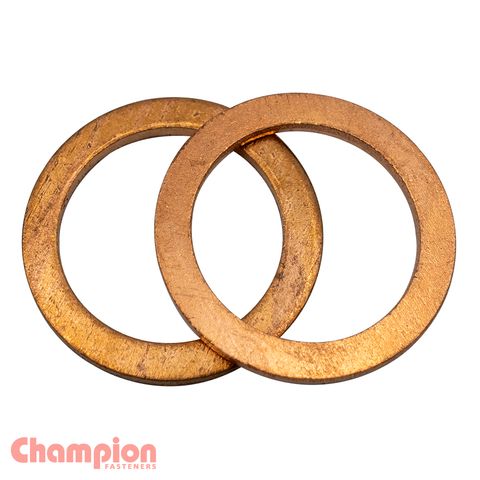 Washers Flat Copper M6 x M10x1mm Pk100