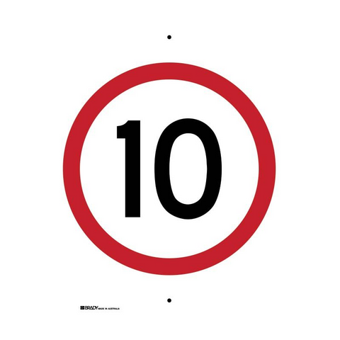 Sign Speed Limit 10KM 600x450mm Metal