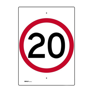 Sign Speed Limit 20KM 600x450mm Metal