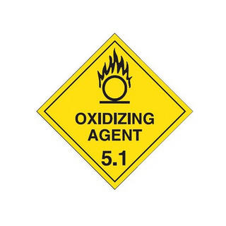 Labels Oxidising Agent 5.1 200mm Pk10