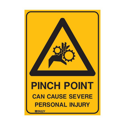 Sign Danger Pinch Point 600x450mm Metal