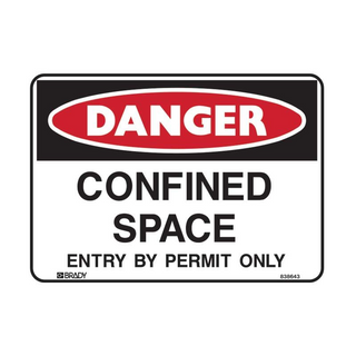 Sign Danger Confine Space 450x600mm Poly