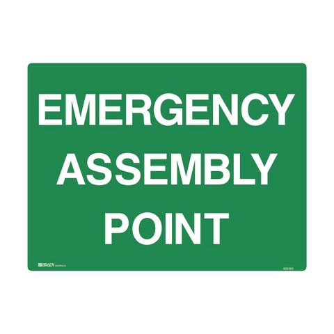 Sign Emerg Assembly Point 450x600mm Poly