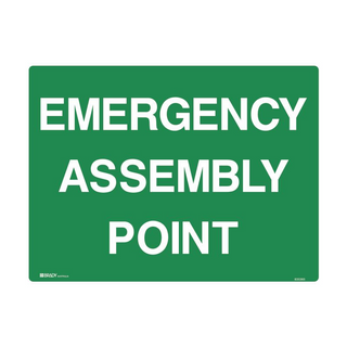 Sign Emerg Assembly Point 450x600mm Poly