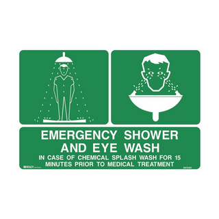 Sign Shower & Eye Wash 300mmx450mm Metal
